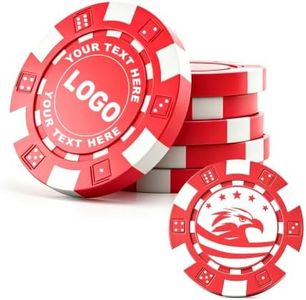 Custom Clay Poker Chips, Personalized Chips for Game Night Gifts (Red)