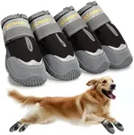 Petanims Dog Shoes for Large Dogs, Medium Dog Boots & Paw Protectors for Winter Snow, Waterproof Dog Booties for Hot Pavement, Hardwood Floors, for Rainy Black Size 6