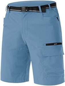 TACVASEN Men's Casual Shorts Lightweight Quick Dry Cargo Hiking Tactical Shorts Golf Dress Outdoor Summer with Pockets Light Blue 32