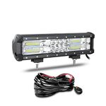 Willpower 12 Inch 180W Led Light Bar with Wire Harness Spot Flood Combo Beam Led Bar 12V 24V Fog Work Lamps Driving Lights for 4x4 Offroad Truck Tractor Boat Car ATV UTV SUV