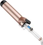 Hoson 50mm Curling Tongs Large Barrel for Long Hair, Big Barrel Curling Wand Iron Dual Voltage,Ceramic Tourmaline Coating with LCD Display, Glove Include
