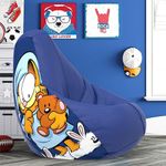 ComfyBean Bag with Beans Filled XXL- Official: Garfield Bean Bags - for Teenagers - Max User Height : 4.5-5 Ft.-Weight : 45-50 Kgs(Model: Garfield_ARTWORK-2a - Blue)