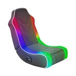 X-Rocker Chimera RGB 2.0 Folding Gaming Chair with App Controlled Lights, Built-In Speakers, Wipe-Clean Faux Leather, Floor Rocker Recliner for Kids & Teens - Black