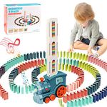 Pipihome Domino Train Toys for 3 4 5 Year Old Boys Gifts, Dominoes Set 120PCS Domino Blocks Train Toy Dominoes Game Birthday Gifts for 3 Year 2 3 4 5 Olds Boys Girls Children