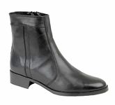 Scimitar Mens Fashion Leather Zip Boots - Black Leather, Mens UK 9/EU 43