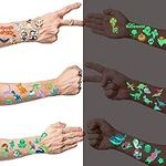 zakora Luminous Temporary Tattoos Stickers for Kids Gift Bag 59 dinosaur elements 50 Mermaid Elements 80 Halloween Elements (30 Sheets)