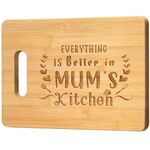 Mum Birthday Gifts, Gifts for Mum, Best Mum Gifts from Daughter Son - Unique Engraved Bamboo Cutting Board with Warm Saying, Funny Kitchen Gifts for Mum On her Birthday, Mothers Day or Christmas