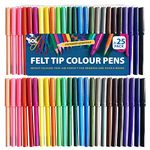 50 Felt Tips Colouring Pens for Adults & Kids | Felt Tip Pens for Children | Drawing Coloured Pens Felt Pens, Colouring Pens for Kids | Coloured Markers Pack | Felt Tip Pens for Adults Colouring Book