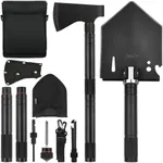 iunio Survival Shovel Multitool with Axe, Camping Shovel Hatchet, Tactical Shovel, Folding with Carrying Bag for Camping, Hiking, Backpacking, Entrenching, Car Emergency