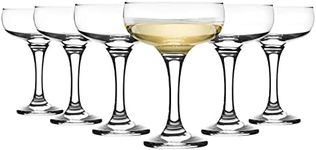 6x 235ml Champagne Saucers - Vintage Classic 20s Gatsby Art Deco Coupe Party Glass Saucer Espresso Babycham Drinking Glasses - Dishwasher Safe by Rink Drink