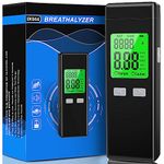 Figollty Breathalyzer,Professional-Grade Alcohol Tester with Memory and Warning Function for Personal and Professional Use(Black,10 Mouthpieces)