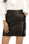 Fahsyee Women's Faux Leather Skirt,