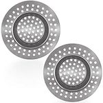 (Set of 2) Stainless Steel Kitchen Sink Strainer Plug, Standard Strainer Drain Protector for Bathroom/Kitchen, Hair Catcher for Bathtub/Shower 3 inches 7.5 cm by Tomario(Model-2)