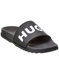 HUGO Men's Big Logo Slide Sandals, Soot Black, 9