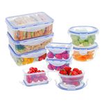 EASYLOCK 180ML 300ML 1150ML 9Pack Plastic Food Storage Containers with Lids Meal Prep Containers Reusable Microwavable Bento Lunch Box Set Salad Bowl with Lid