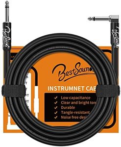 BestSounds Electric Guitar Cable 20ft, Instrument Cable Cord for Bass Guitar Amp Bass Amplifier Audio Keyboard 1/4" Cable