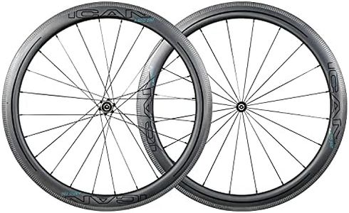 ICAN 700C Clincher 50mm Carbon Road Bike Wheelset with Sapim CX-Ray Spokes Shimano 10/11 Speed Only 1460g (Upgraded Version Wheelset)