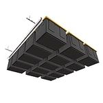 E-Z Garage Storage Alloy Steel Tote Slide PRO Overhead Garage Storage Rack - Organize Up to 15 Storage Tote Container Bins on The Ceiling, 88" x 80" x 3.5", White