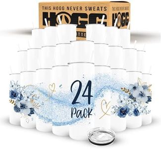 Hogg 20 oz Sublimation Tumblers Edge (24 Units) - Flat Bottom, Sublimation Blanks, Bulk Tumblers with Lids and Straws, 20oz Skinny, Blank Cups