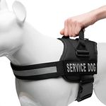 PetsUp Service Dog Harness Chest Body Belt for Dogs (30- 39-inch Girth, Black, Pack of One )