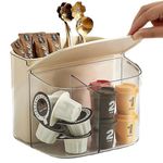 Coffee Pod Holder, Espresso Capsule Organizer, Large Capacity K Cup Coffee Holder, Coffee Station Organizer Creamer Holder, Coffee Bar Accessories Basket for Kitchen Countertop (Cream)