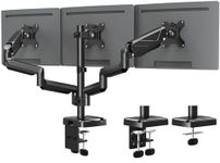 MOUNTUP Triple Monitor Stand Mount - 3 Monitor Desk Mount for Computer Screens Up to 27 inch, Triple Monitor Arm with Gas Spring, Heavy Duty Monitor Stand, Each Arm Holds Up to 17.6 lbs, MU0006-CA