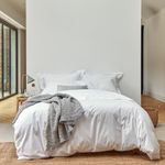 Christy 200TC Organic King Duvet Cover Set | Classic White | 100% Certified Organic Cotton Bedding | Super Soft and Smooth Bed Linen