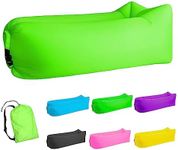 LONGJIN Inflatable Lounger Air Sofa Hammock, Inflatable Couch for Camping, Portable Waterproof Anti-Air Leaking Pouch Couch Air Chair for Outdoor, Beach, Hiking, Picnics, Music Festivals (Green)