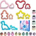 Sandwich Cutters Set 24 for Kids, Holiday Cookie Cutters Vegetable Fruit Cutter Shape for Boys & Girls with Micky Mouse, Dinosaur, Star, Heart, Gingerbread Man etc Shapes-Food Grade Stainless Steel