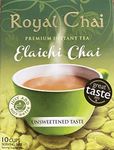 Royal Chai | Elaichi Chai Unsweetened | 10 Single Serving Sachets | Premium Instant Tea