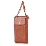 Donbolso® cell phone shoulder bag postage | Small cell phone bag for women | Stylish cell phone bag with wallet for hanging | Crossbody Bag women in Cognac