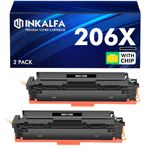 206X 206A Toner Cartridges 2 Packs High Yield (with Chip) Replacement for HP 206X 206A W2110X W2110A Work for HP Color Laserjet MFP M283fdw M283cdw M283 Pro M255dw M255 Printer Ink (Black)