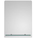 The Bath People Nuto Rectangle Bathroom Mirror | Includes Glass Shelf |Portrait Vanity Make Up Shaving Mirror | 450mm x 600mm