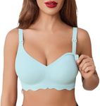 Avidlove Nursing Bras for Breastfeeding Seamless Ultra Comfort Maternity Bra Natural Shape Pregnancy Sleep Bralette(Light Blue,XL)