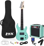 LyxPro 30 Inch Electric Guitar and Starter Kit for Kids with 3/4 Size Beginner’s Guitar, Amp, Six Strings, Two Picks, Shoulder Strap, Digital Clip On Tuner, Guitar Cable and Soft Case Gig Bag - Green