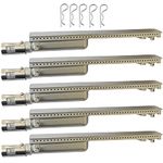 GRILLJOB 5 Pack Cast Stainless Steel 304 BBQ Grill Burners Upgraded BBQ Replacement Parts for Premium Gas Grills from Bull, Lion, Blaze Cal Flame Aussie Beafeater Steele BroilChef CharBroil Turbo