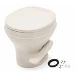 SEAFLO Residential Height Camper/RV Toilet, 18.5” Standard Height, Gravity Flush System, Foot Pedal Operation, Soft Close Seat, Easy-to-Clean Oversized Bowl, 4-Year Warranty (Bone Color)