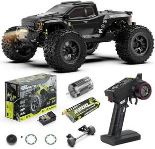 RIAARIO RC Cars Mini 1:10 RTR Brushless RC Car for Adults Max 50 mph All Terrain Hobby Trucks Electric Off-Road Monster Trucks 4WD Remote Control Car Waterproof Truck with Carbon Fiber