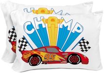 Disney Pixar Cars Lightning McQueen 2 Pack Reversible Pillowcases - Double Sided Pillow Covers, Kids Super Soft Racecar Bedding