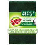 Scotch-Brite Heavy Duty, Scouring Kitchen and Dish Cleaning, Cast Iron, Green, 48 Pads