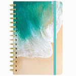 Huamxe Spiral Journal Notebook, Marble Hardcover Lined Journal for Women, Medium 6 x 8.4 in, 160 Pages Thick Paper, Cute A5 College Ruled Notebooks for Journaling Writing Work Office School, Beach