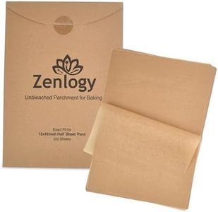 Zenlogy Parchment Paper Sheets 12x16 (500 sheets) for Baking - Unbleached Chlorine-free High Heat Non-Stick Pre-Cut Parchment Paper for Half Sheet Pans