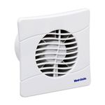 Vent-Axia 436530A / BAS100SLB Slimline Bathroom/Toilet Extractor Fan (No Timer), 16 W, 240 V