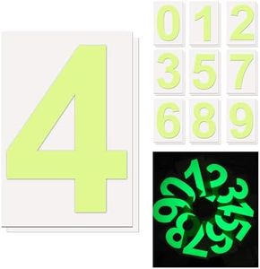 20 Numbers, 4" Glow-in-dark Mailbox Number Stickers Pack, Waterproof Number for Signs, Door, Cars, Trucks, Home, Business, Address Number