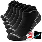 TANSTC Mens Socks Running Socks Anti-Blister Sports Socks Professional Trainer Socks Cushioned Arch Support Athletic Socks Moisture Wicking Compression,3 Pairs,Black,L