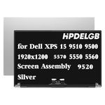 HPDELGB Replacement for Dell XPS 15 9520 Precision 5570 LCD Display Screen Assembly 15.6" 1920x1200 IPS Non-Touch Silver
