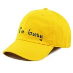 Krystle Women's Solid Baseball Cotton Cap Yellow I M Busy (Free Size)