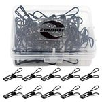 Zoohot Pack of 25 Black Small Metal Clips - Multi-Purpose Clothesline Utility Clips