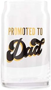 Pearhead Promoted to Dad Beer Glass for Dads to Be, Father's Day, Grandpa Gift, New Dads or Father’s Day, Fatherhood Pint Glass, Bar Accessory, Novelty Dad Accessory, 16oz
