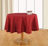 Swayam Plain Multipurpose Cotton (152cm Diameter) Round Table Cover/Cloth for 4 Seater Round Dining Table (Set 1) - 200TC, Color-Fast, Machine Washable, Maroon